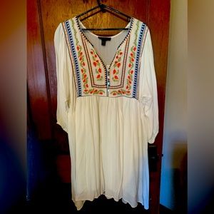 Bohemian embroidered dress. Falls below the knee. Worn once.